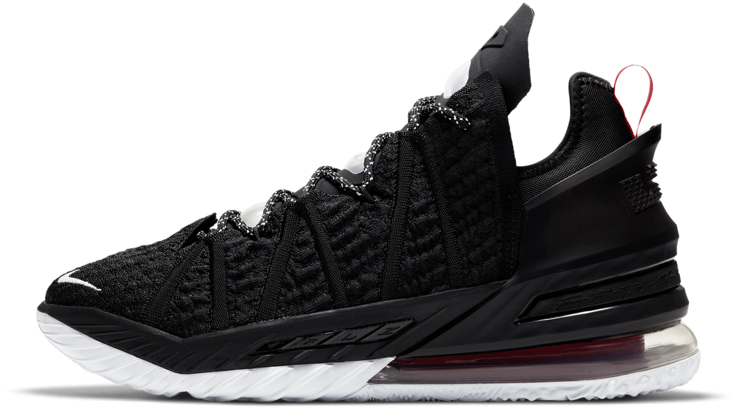 lebron 18 black white multi