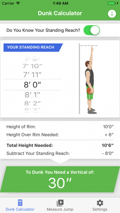 Vertical jump height measurement device