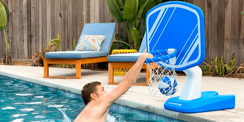 Basketball hoop deals for inground pool